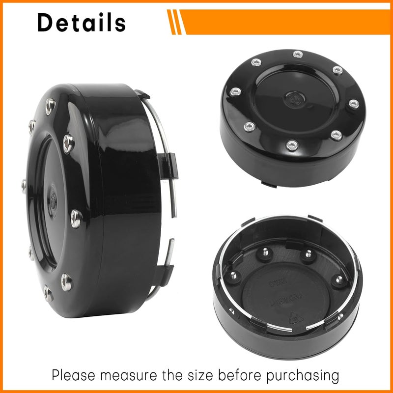 GTownWorks Wheel Center Caps for Mayhem Wheel Center Hubcaps, 4 Pack, Black (Clip Diameter: 3.74in, Mounting Clip Length: 0.1in) - Image 5